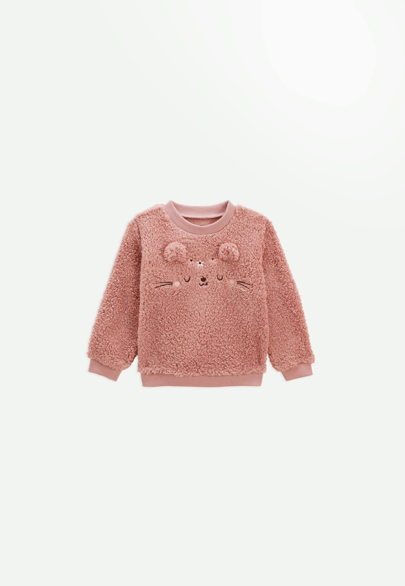 Sweat-shirt Bébé En Sherpa Bloom Rose