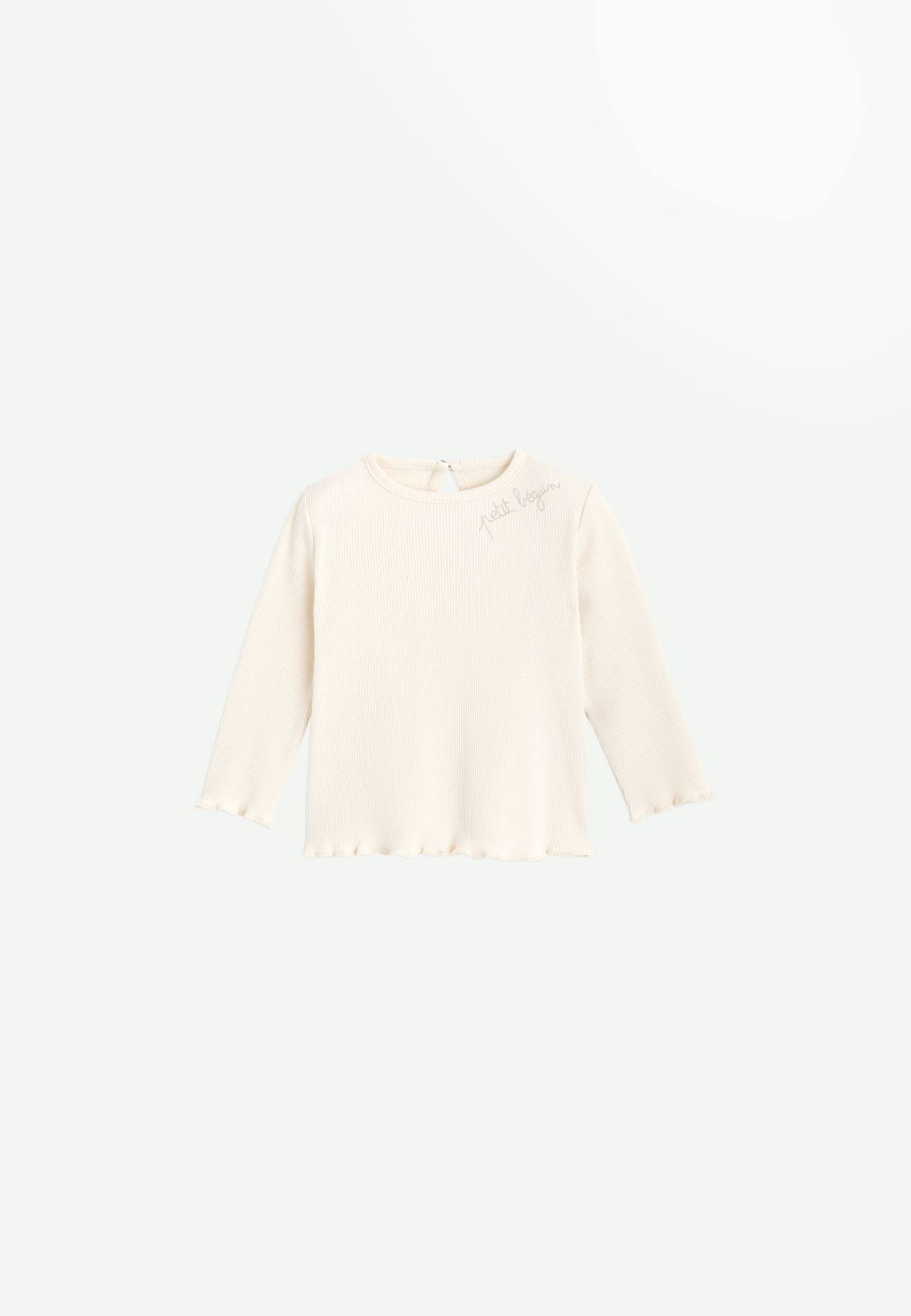 T-shirt Fille Manches Longues Beige