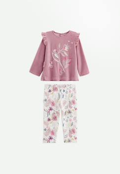 -Pyjama enfant 2 pièces en velours rose louisa