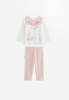 -Pyjama enfant 2 pièces en velours écru louisa