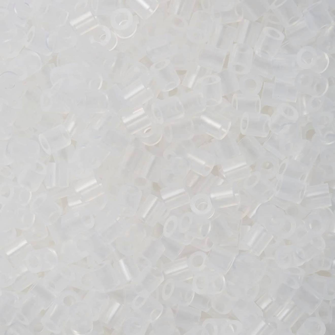 Sachet 1000 Perles Plastique Midi Transparent Blanc