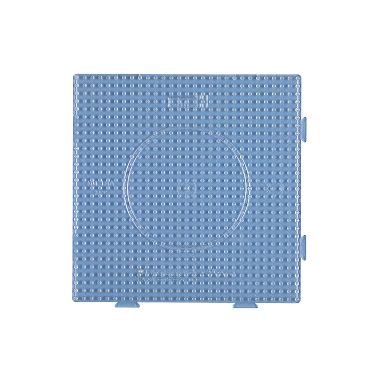 Plaque Carré Assemblage Perles Plastique Midi Transparente Blanc