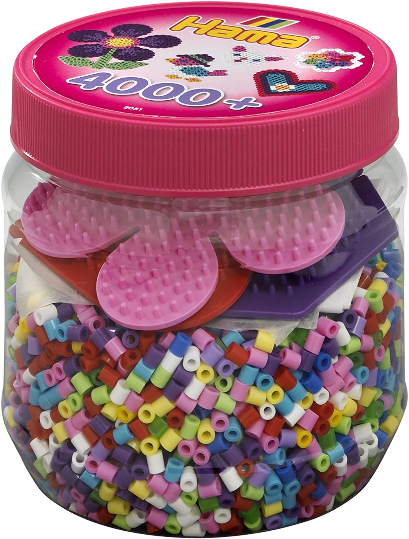Pot Rose 4000 Perles Plastique Midi Beige