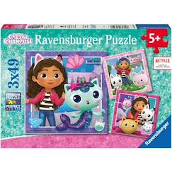 Jouet-Puzzle l'heure de jouer avec gabby 3x49 pcs