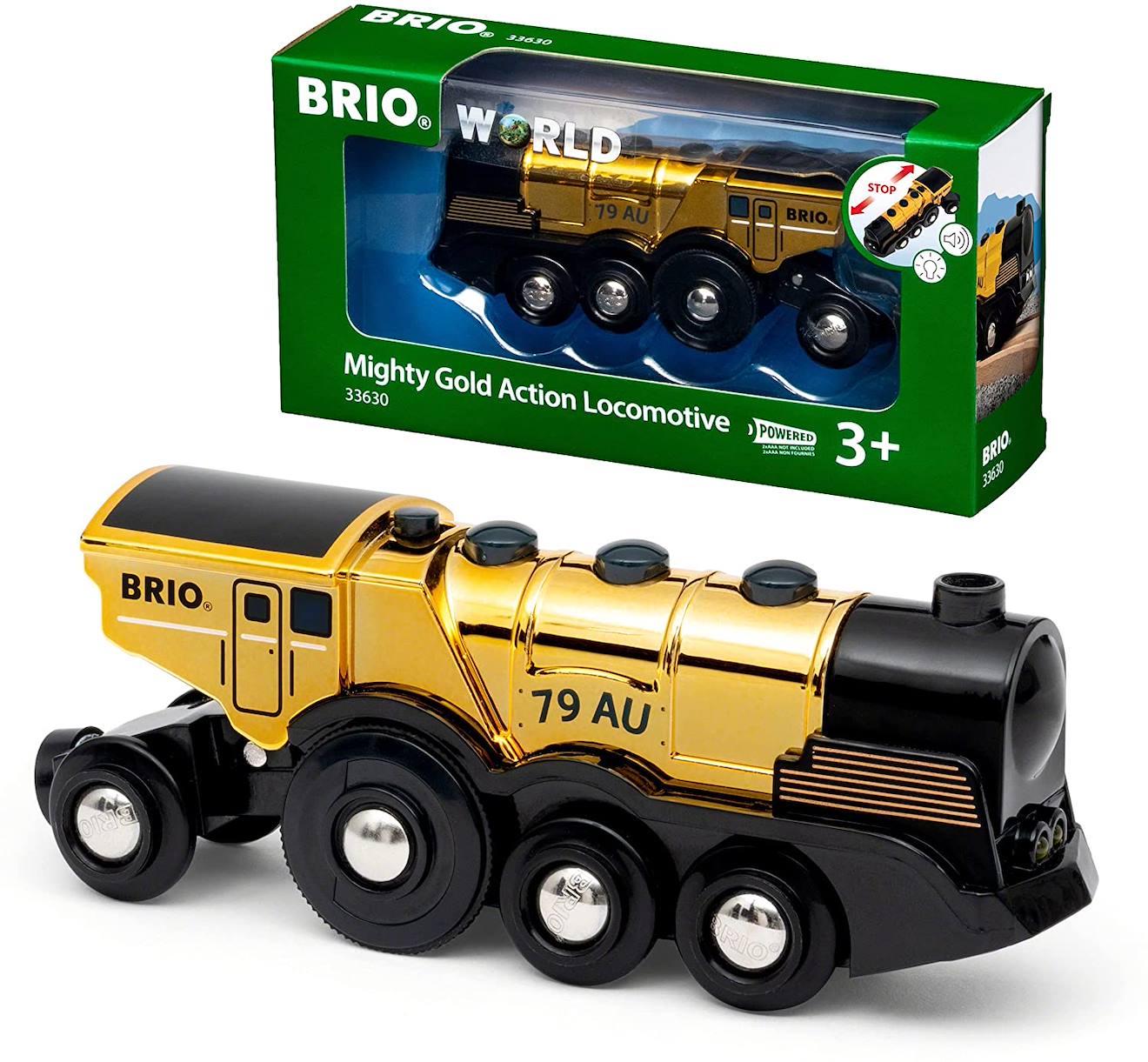 BRIO - Locomotive Multifonctions Dorée Jaune