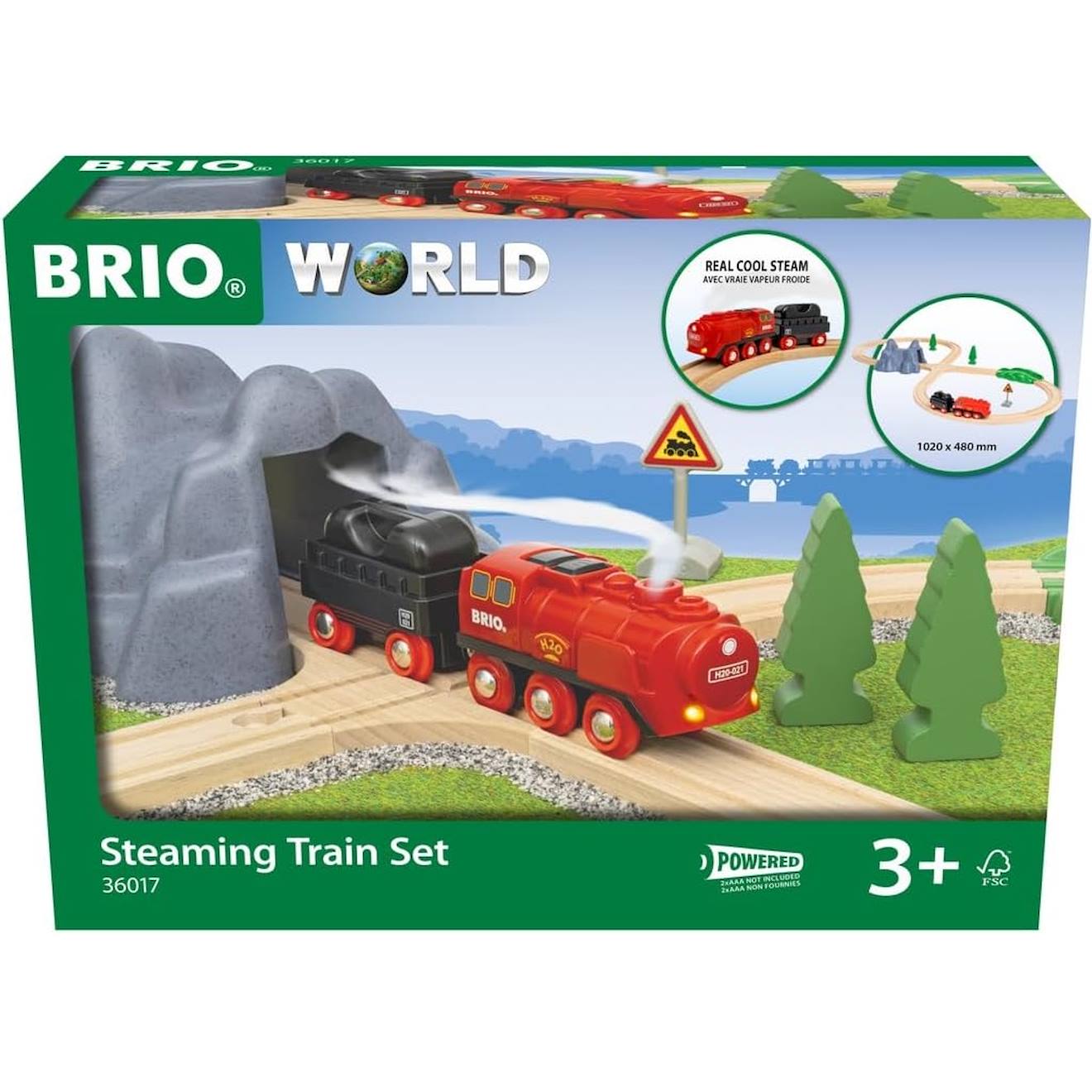 BRIO - Circuit Locomotive À Piles À Vapeur Rouge