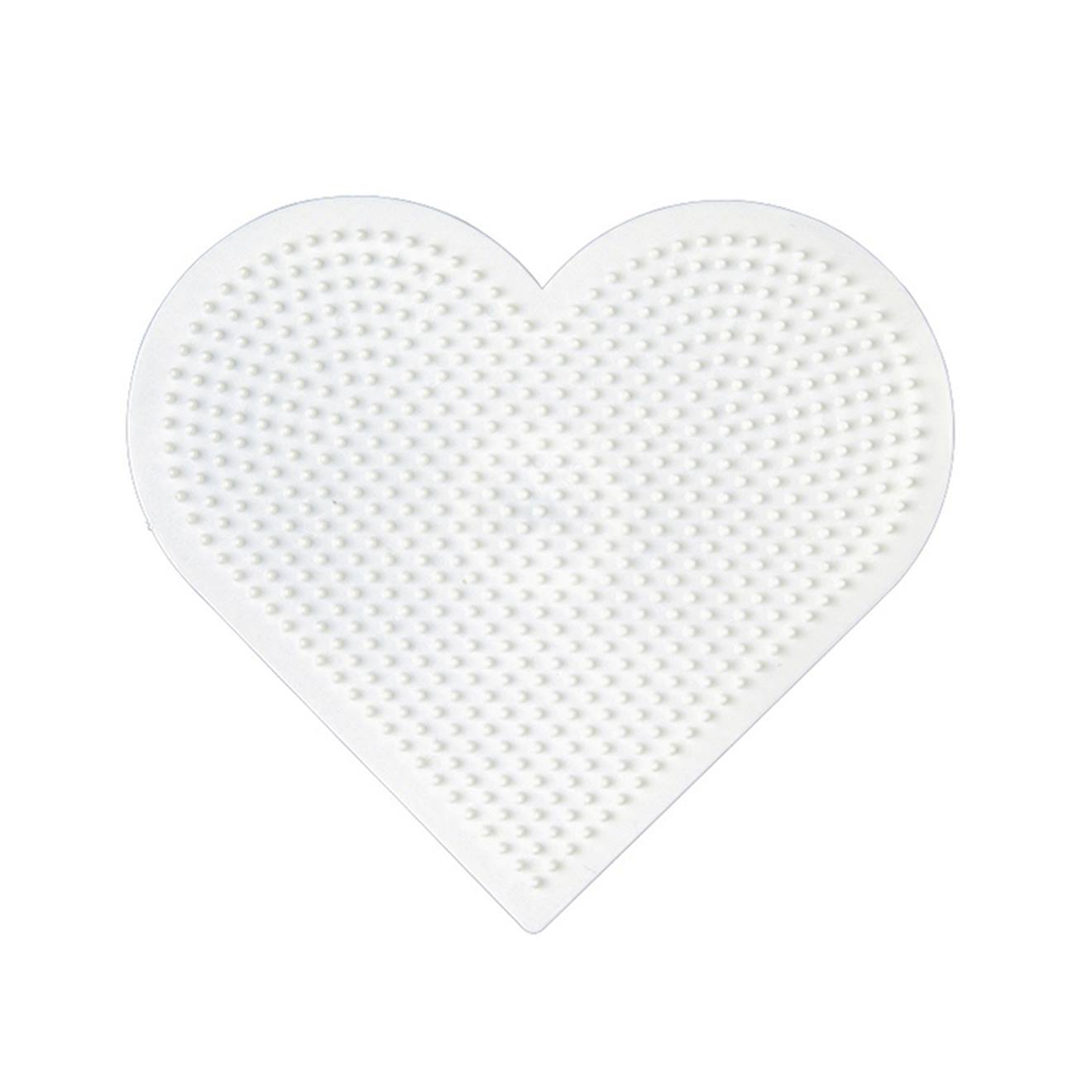 Plaque Grand Cœur Perles Plastique Midi Blanc