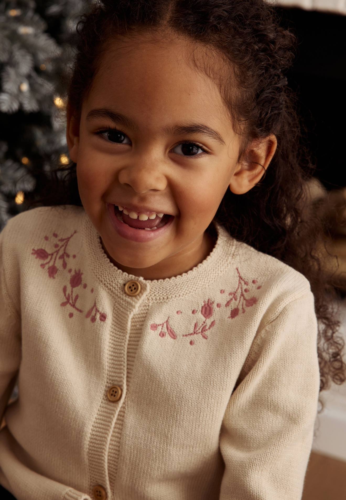 Gilet Enfant En Tricot Eva Ecru