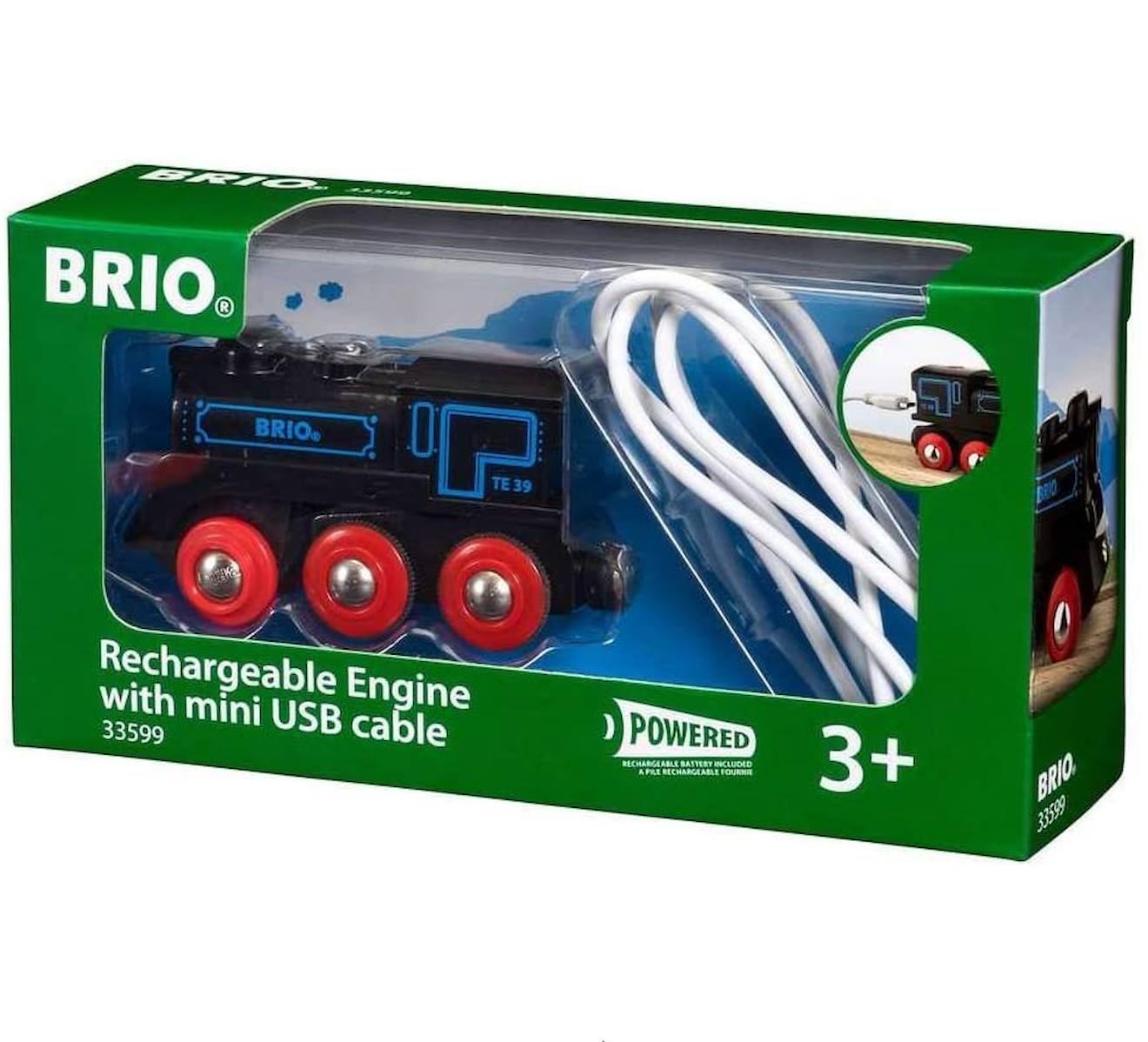 BRIO - Locomotive Rechargeable Avec Mini Câble Noir