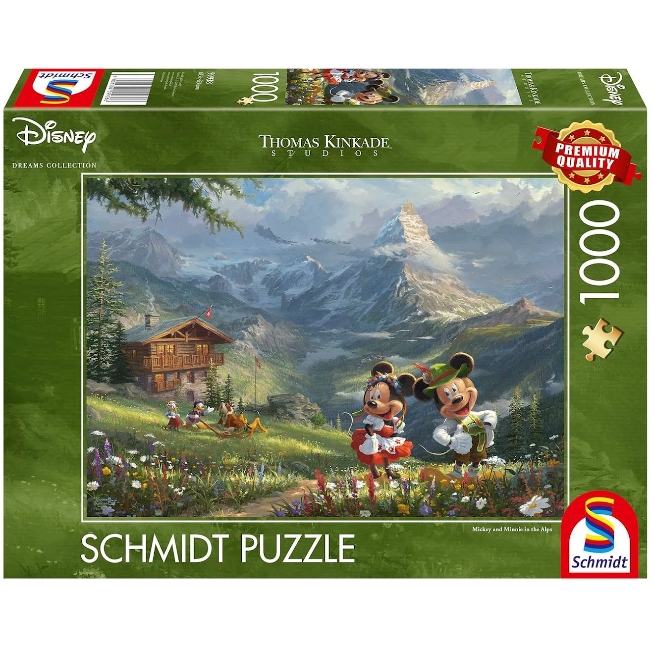 Puzzle Mickey Et Minnie Dans Les Alpes 1000 Pcs Vert