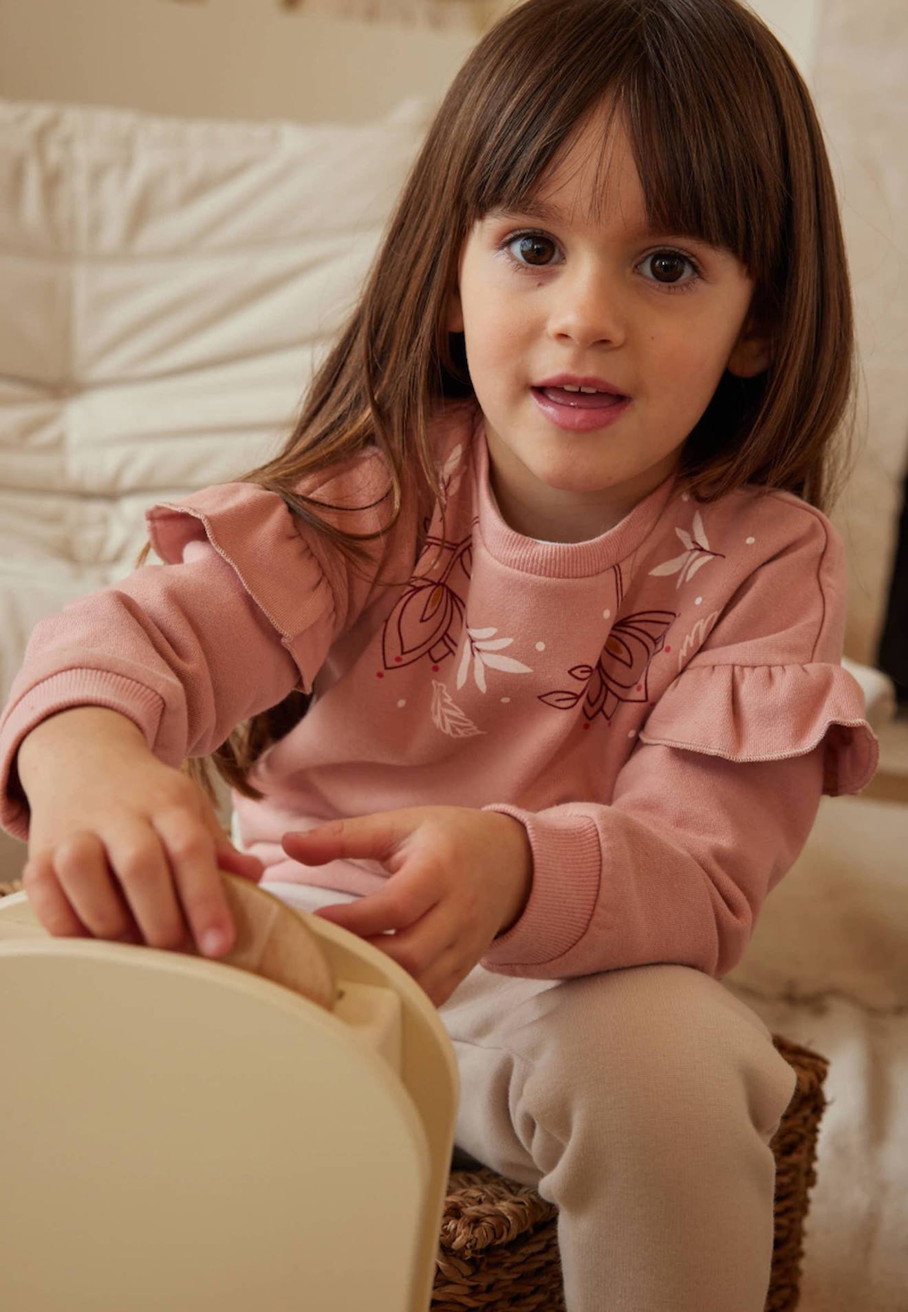 Sweat-shirt Enfant En Molleton Deepali Rose