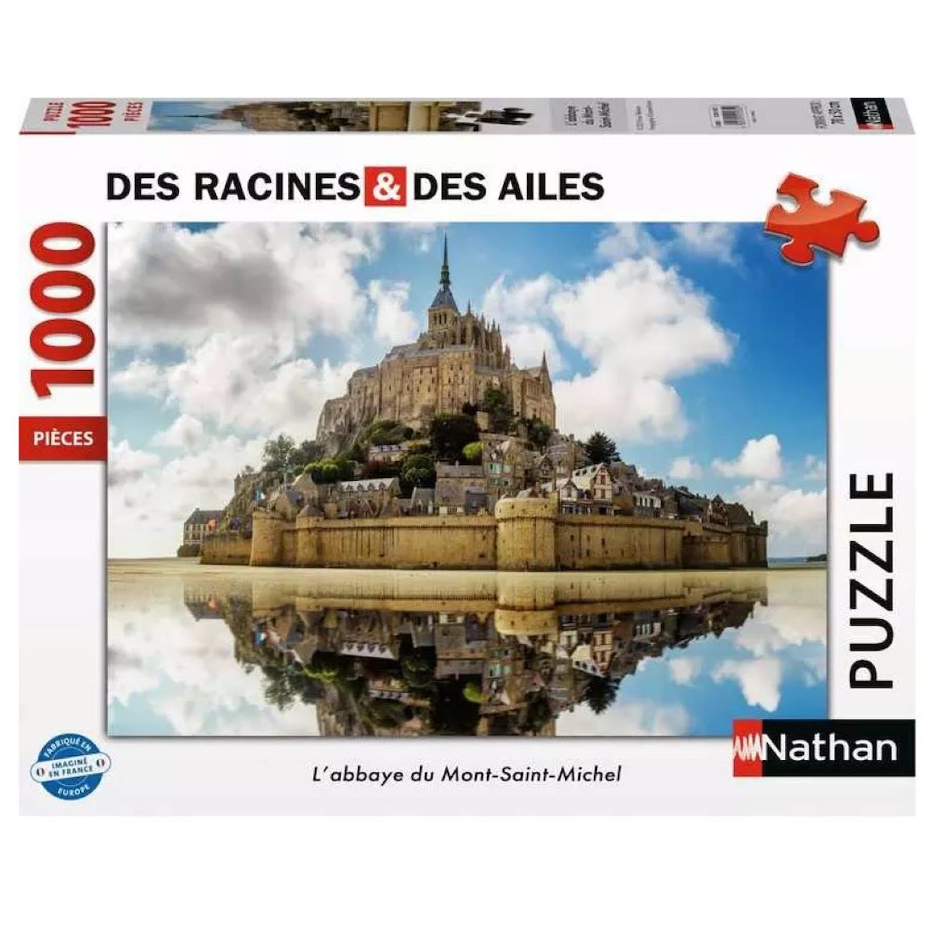 Nathan - Puzzle L'abbaye Du Mont Saint-michel 1000 Pcs Blanc