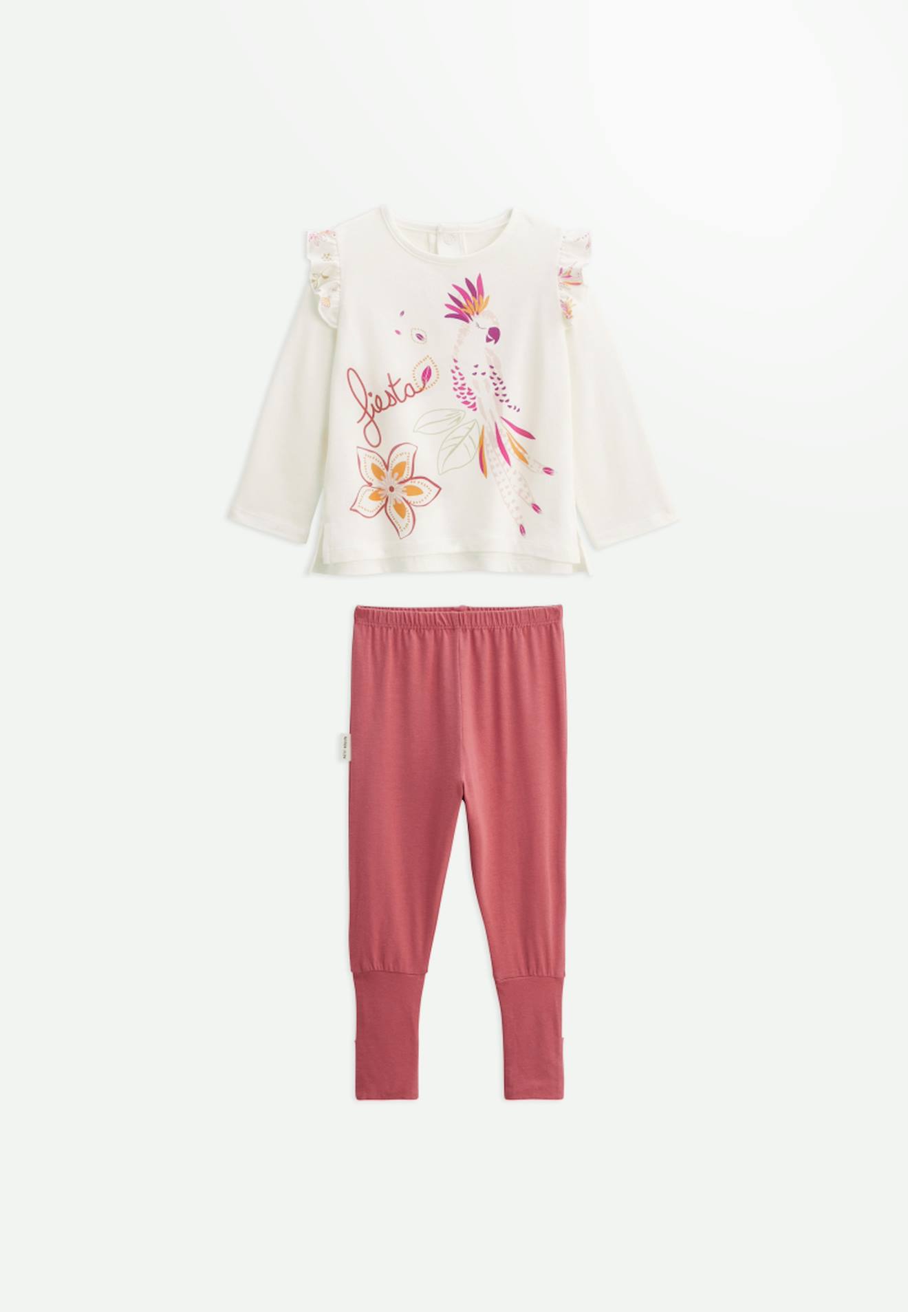 Pyjama Enfant 2 Pièces À Pieds Retroussables Fiesta Terracotta