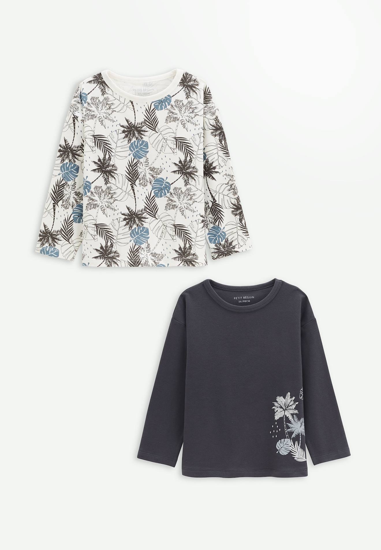 Lot De 2 T-shirts Enfant Manches Longues Tonga Bleu