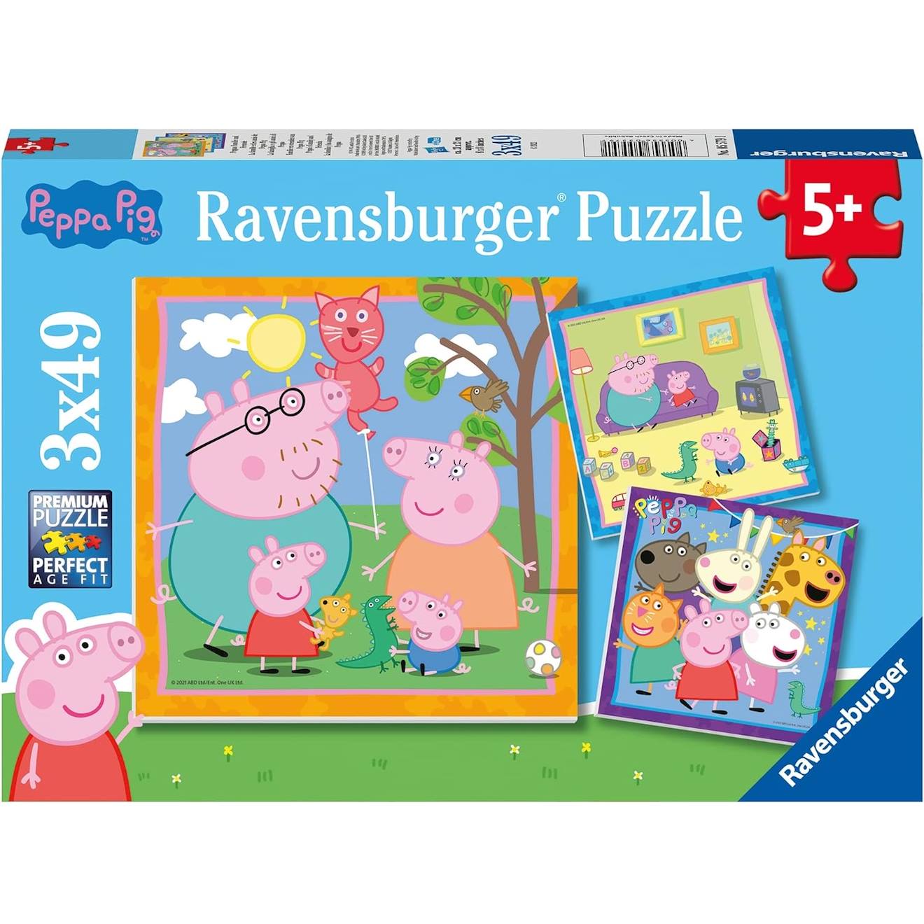 Ravensburger - Puzzle Peppa Pig 3x49 Pcs Bleu