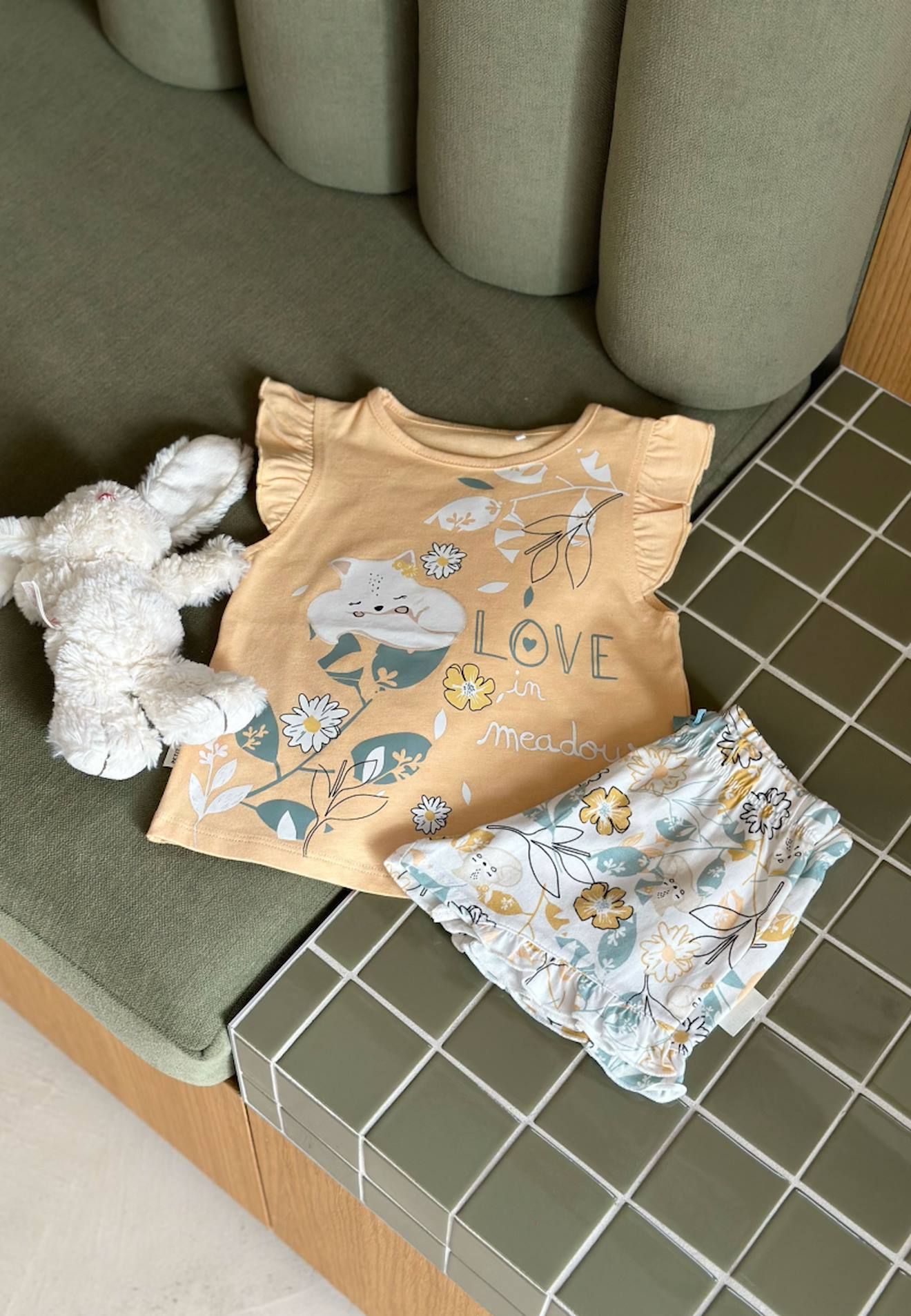 Pyjama Enfant Manches Courtes Capucine Jaune