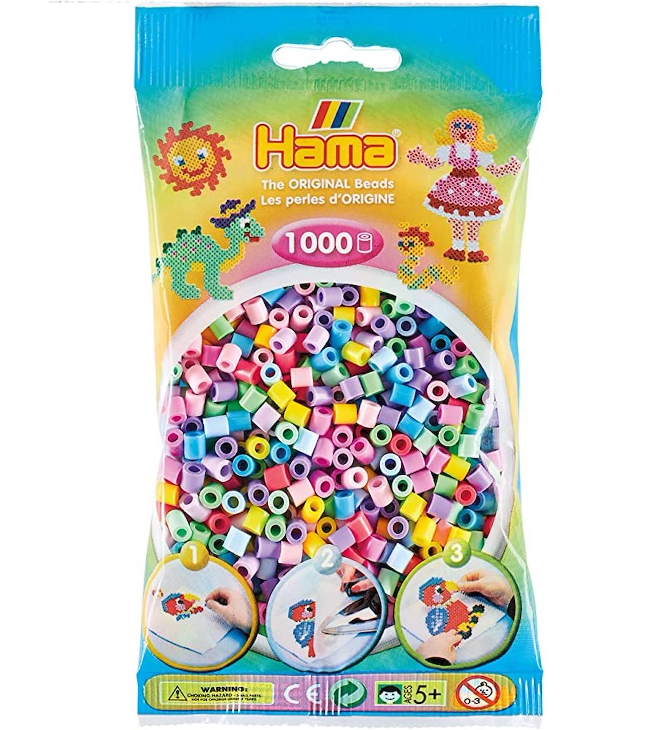Sachet 1000 Perles Plastique Midi Pastel Mix Beige