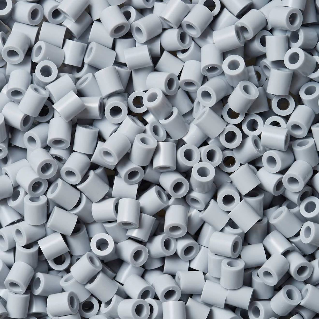 Sachet 1000 Perles Plastique Midi Gris Clair Gris