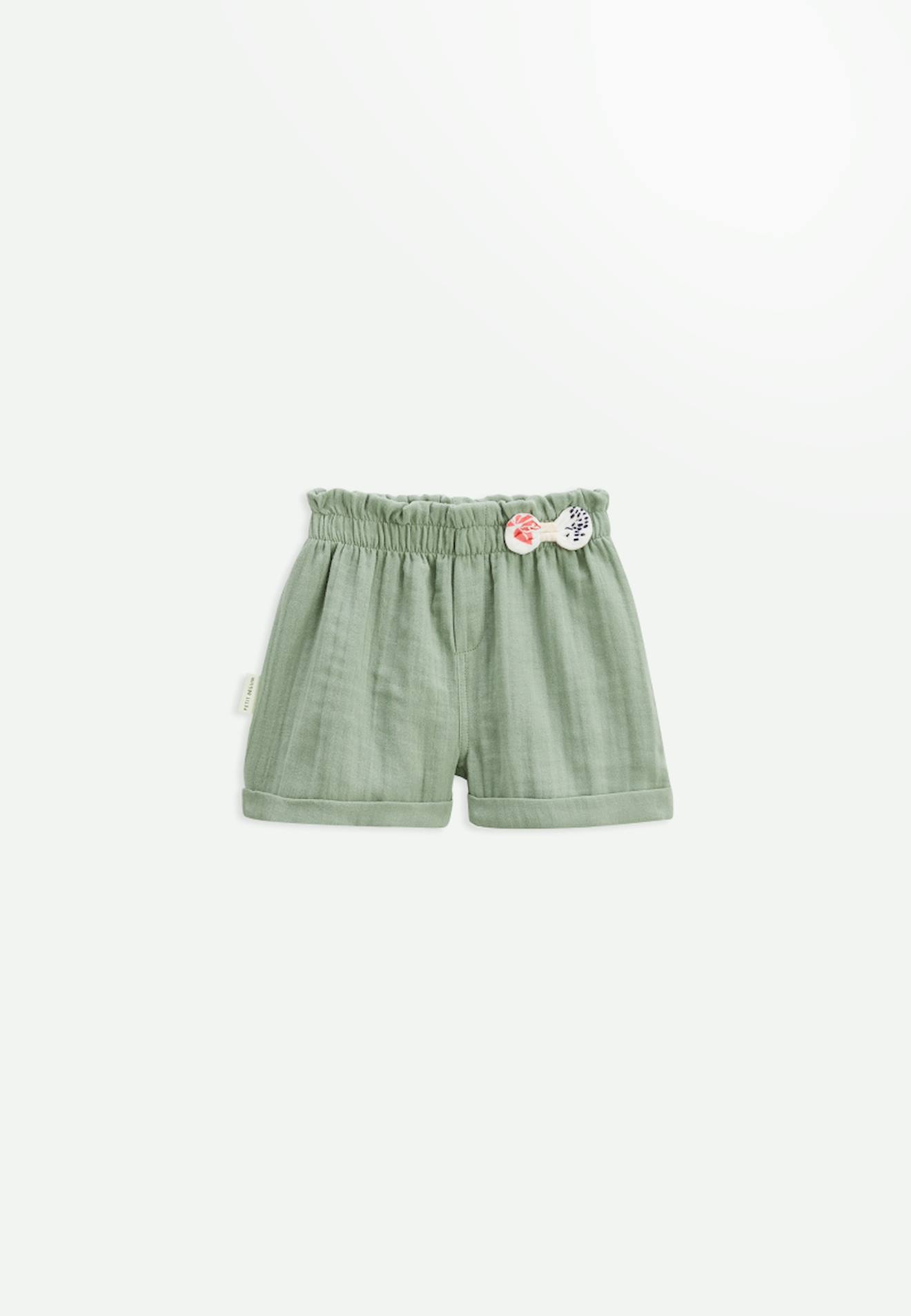 Short Enfant En Gaze De Coton Calipso Kaki