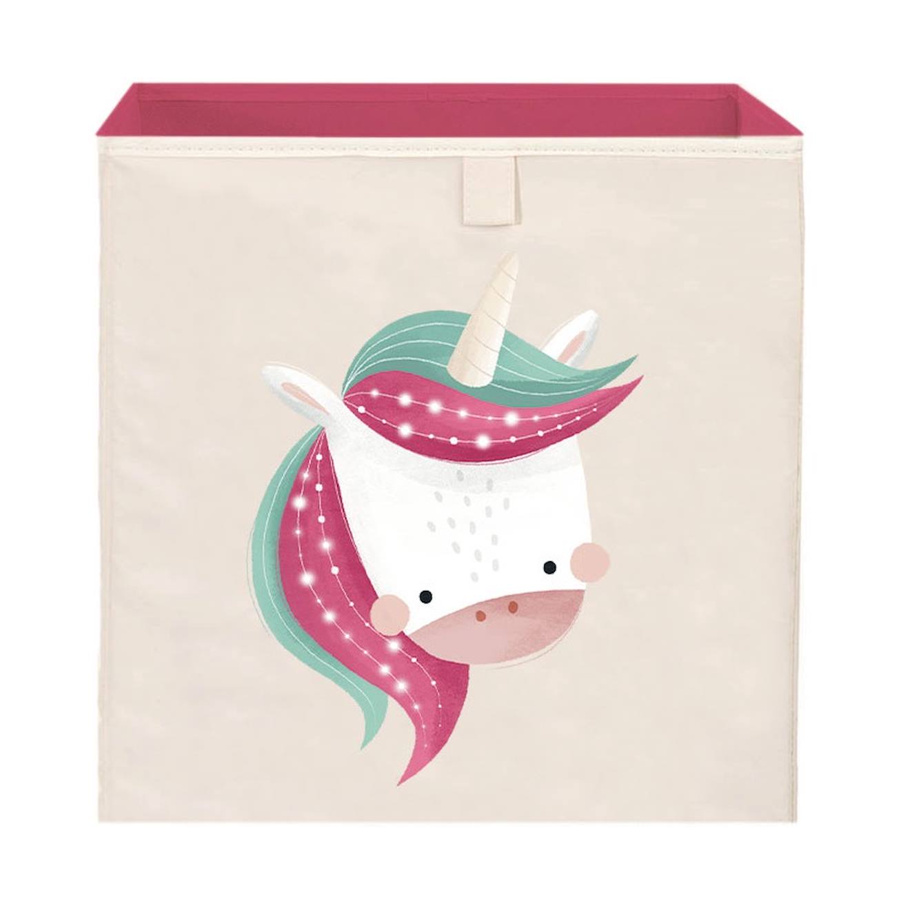 Boîte De Rangement Carrée Sparkly La Licorne Violet