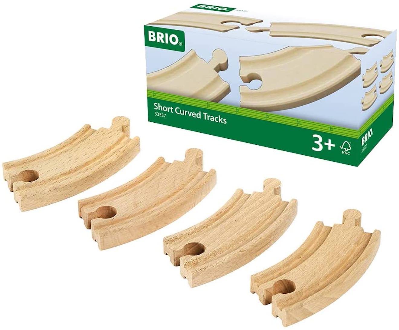 BRIO - Petits Rails Courbes 90 Mm Marron
