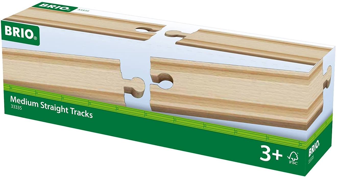 BRIO - Rails Moyens Droits 144 Mm Marron