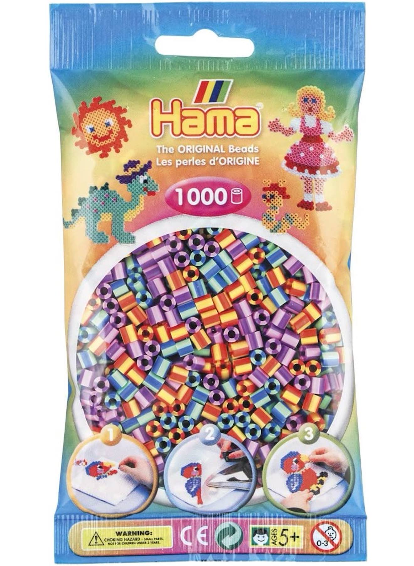 Sachet 1000 Perles Plastique Midi Mix Bicolores 2 Beige