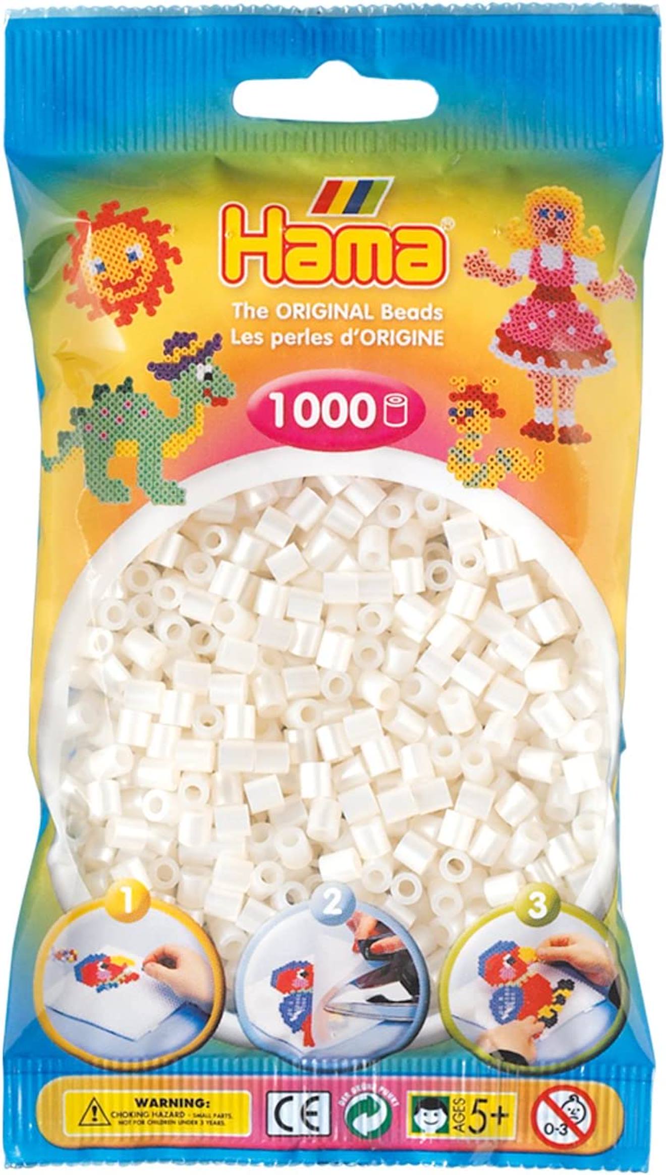 Sachet 1000 Perles Plastique Midi Nacrée Beige