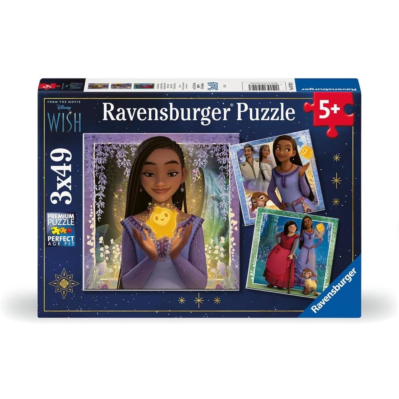 Ravensburger - Puzzle Asha Disney Wish 3x49 Pcs Bleu
