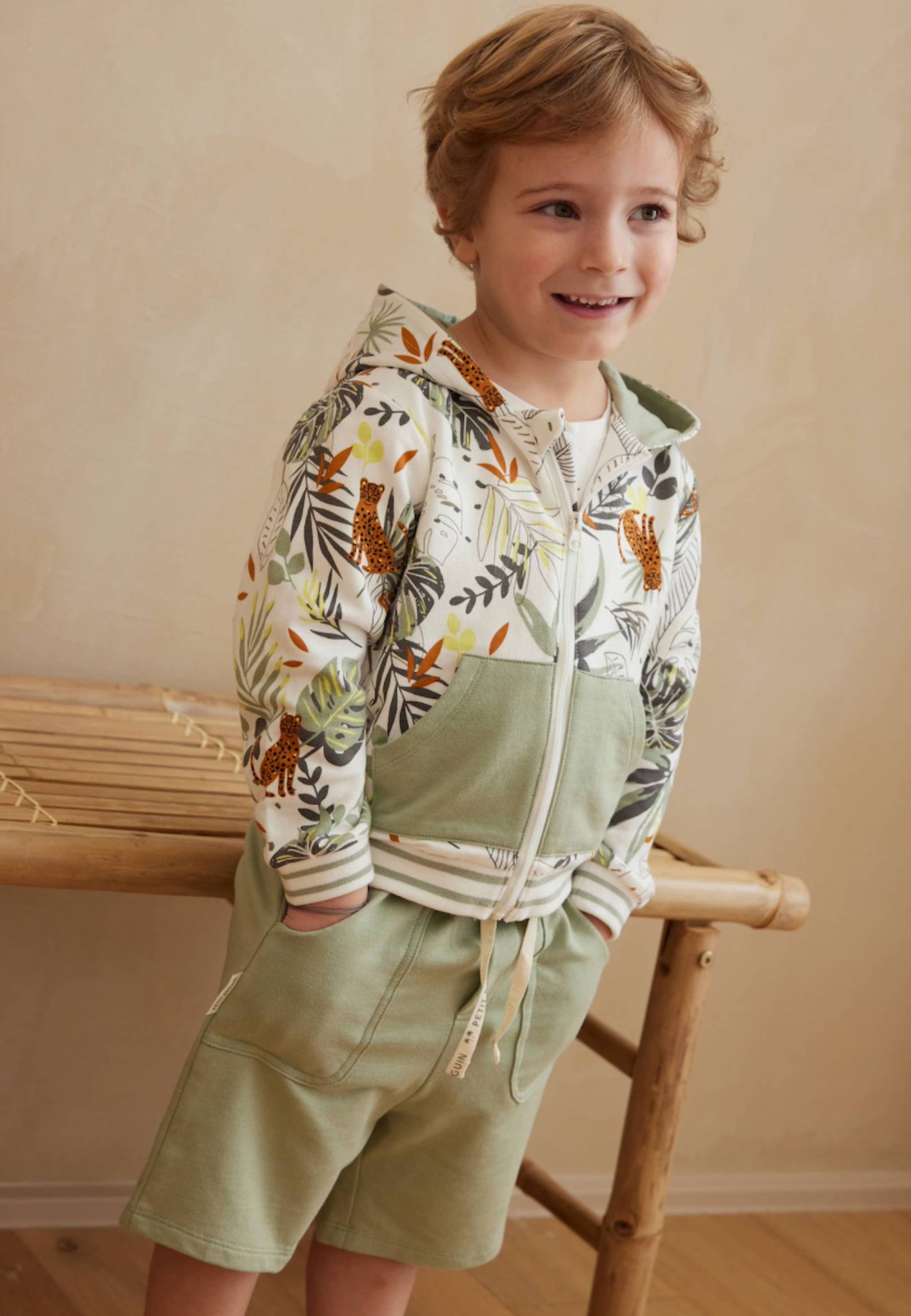 Sweat À Capuche Zippé Enfant Olajava Vert