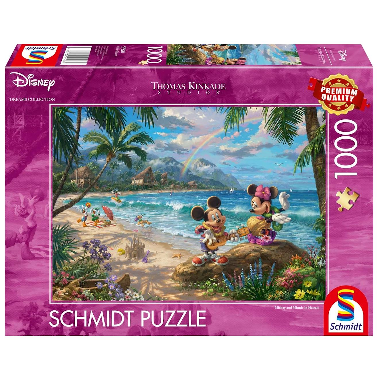 Puzzle Mickey Et Minnie À Hawaï 1000 Pcs Rose