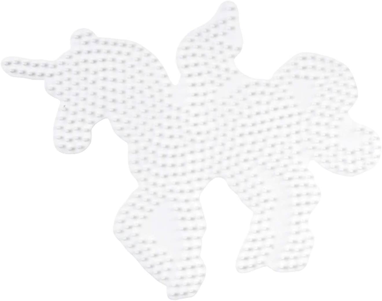 Plaque Licorne Perles Plastique Midi Blanc
