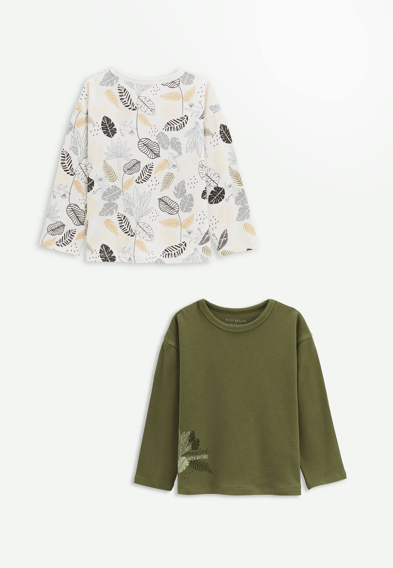 Lot De 2 T-shirts Enfant Manches Longues Caracas Kaki