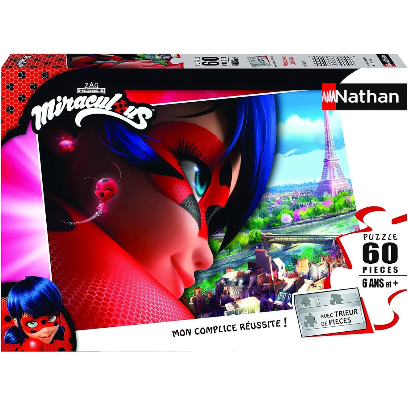 Puzzle Miraculous Ladybug 60 Pièces Rouge