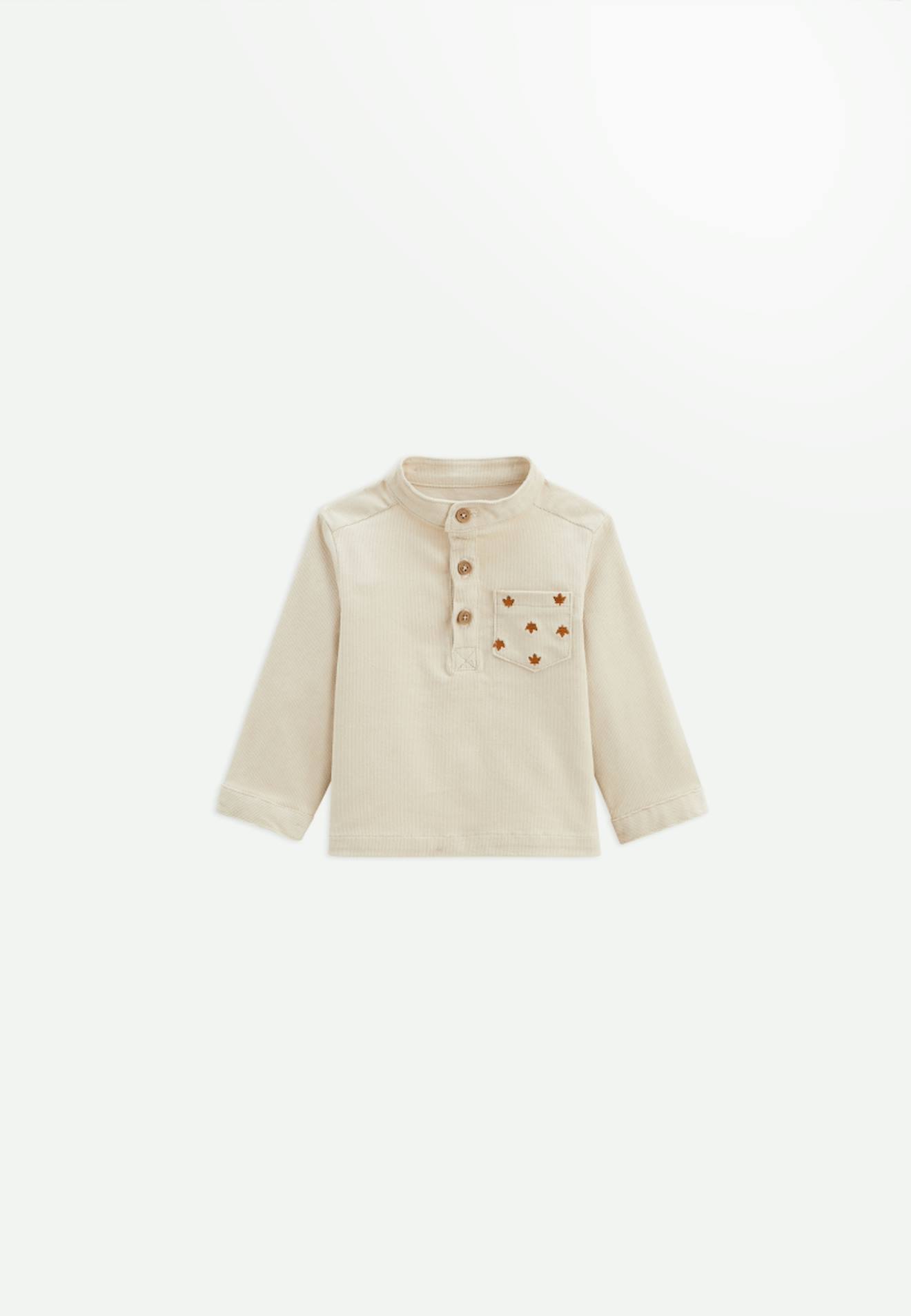 Chemise Enfant En Velours Côtelé Gribouille Beige