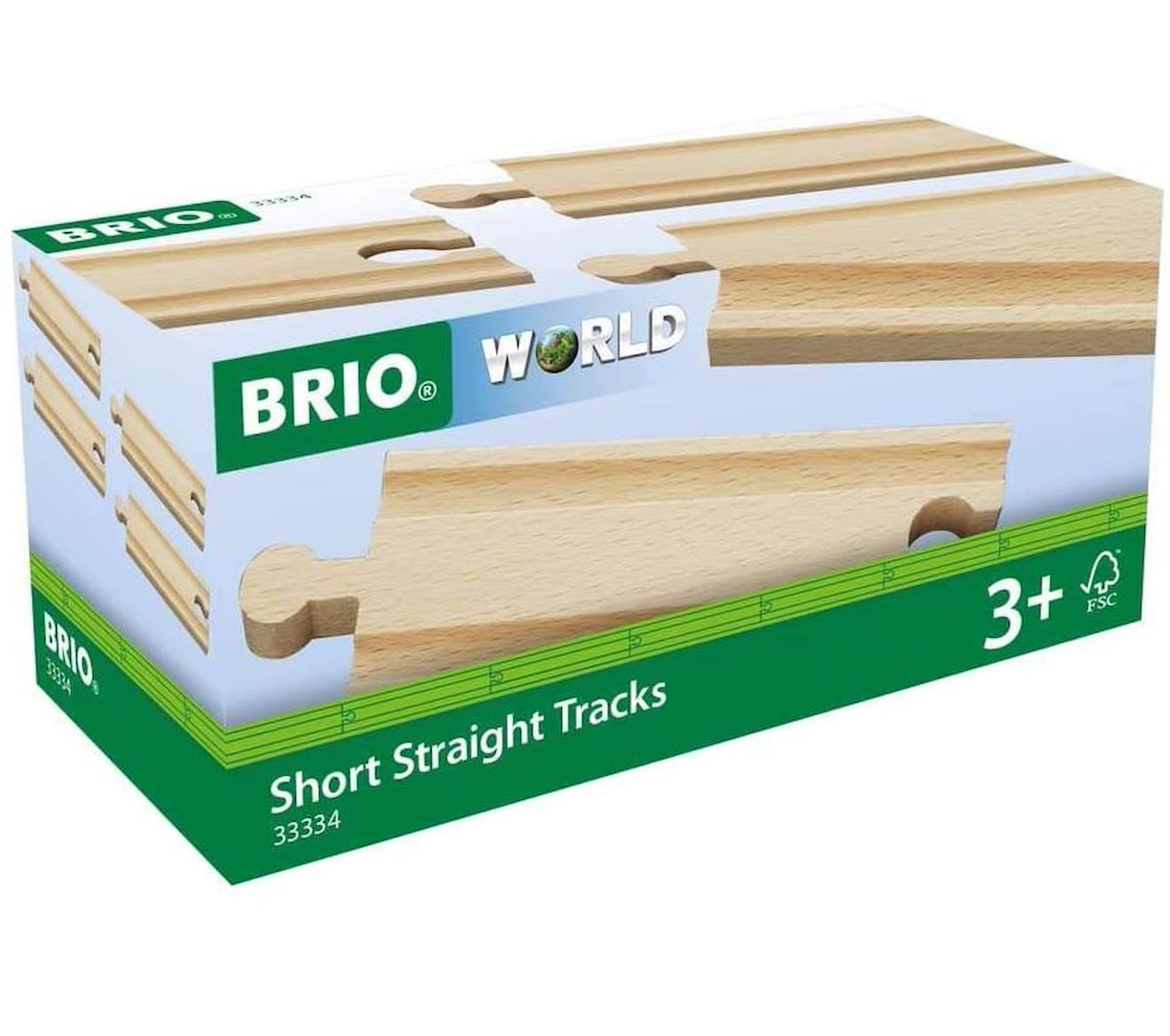 BRIO - Rails Courts Droits 108 Mm Marron