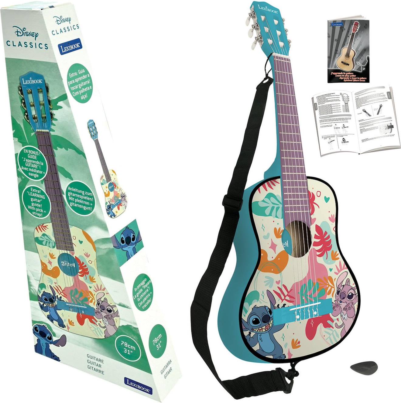 Lexibook - Guitare Acoustique Stitch Violet