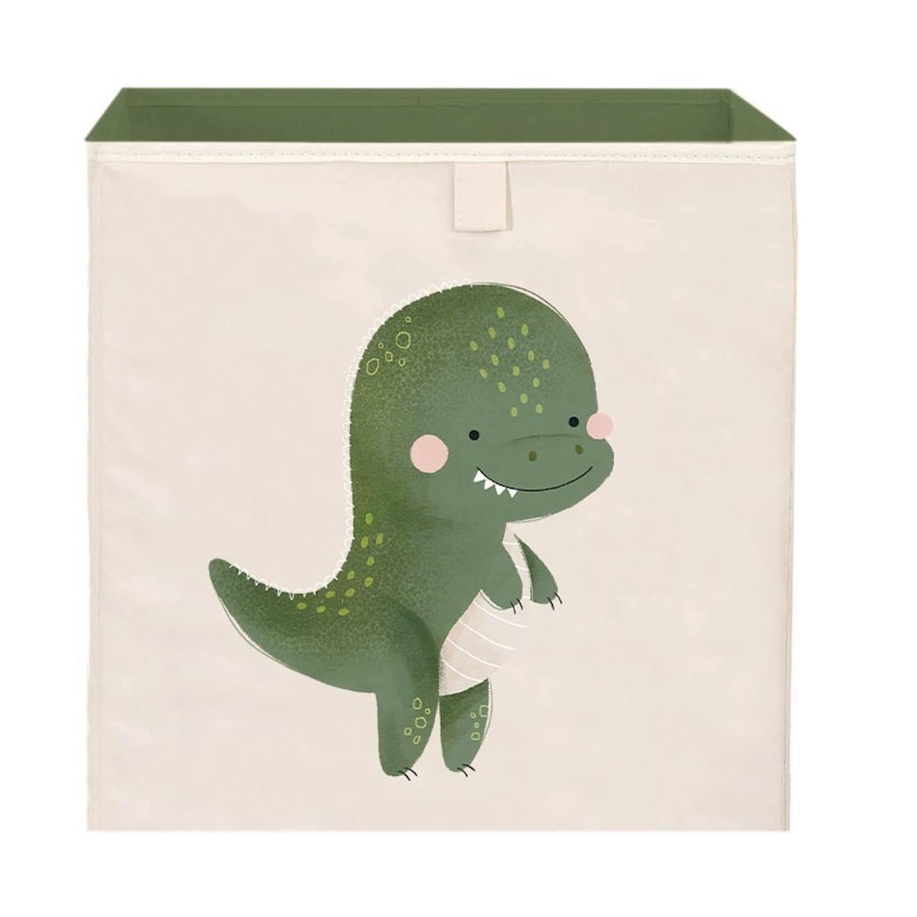 Boîte De Rangement Carrée Cracky Le Dinosaure Vert