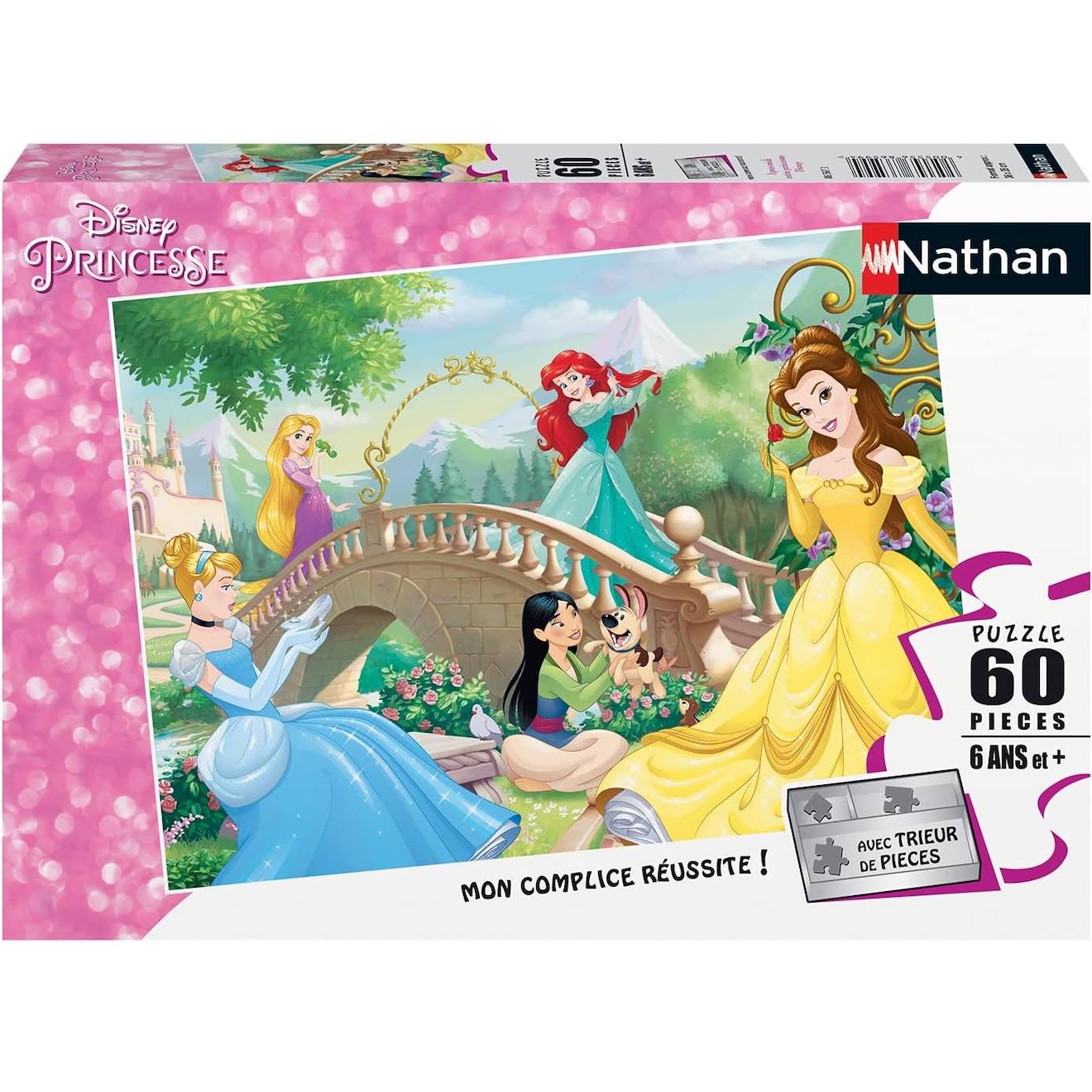 Nathan - Puzzle Après-midi Entre Princesses Disney 60 Pcs Rose