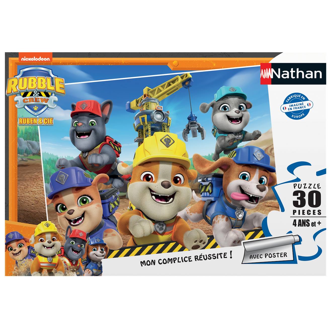 Nathan - Puzzle Héros Du Chantier Ruben Et Cie 30 Pcs Blanc