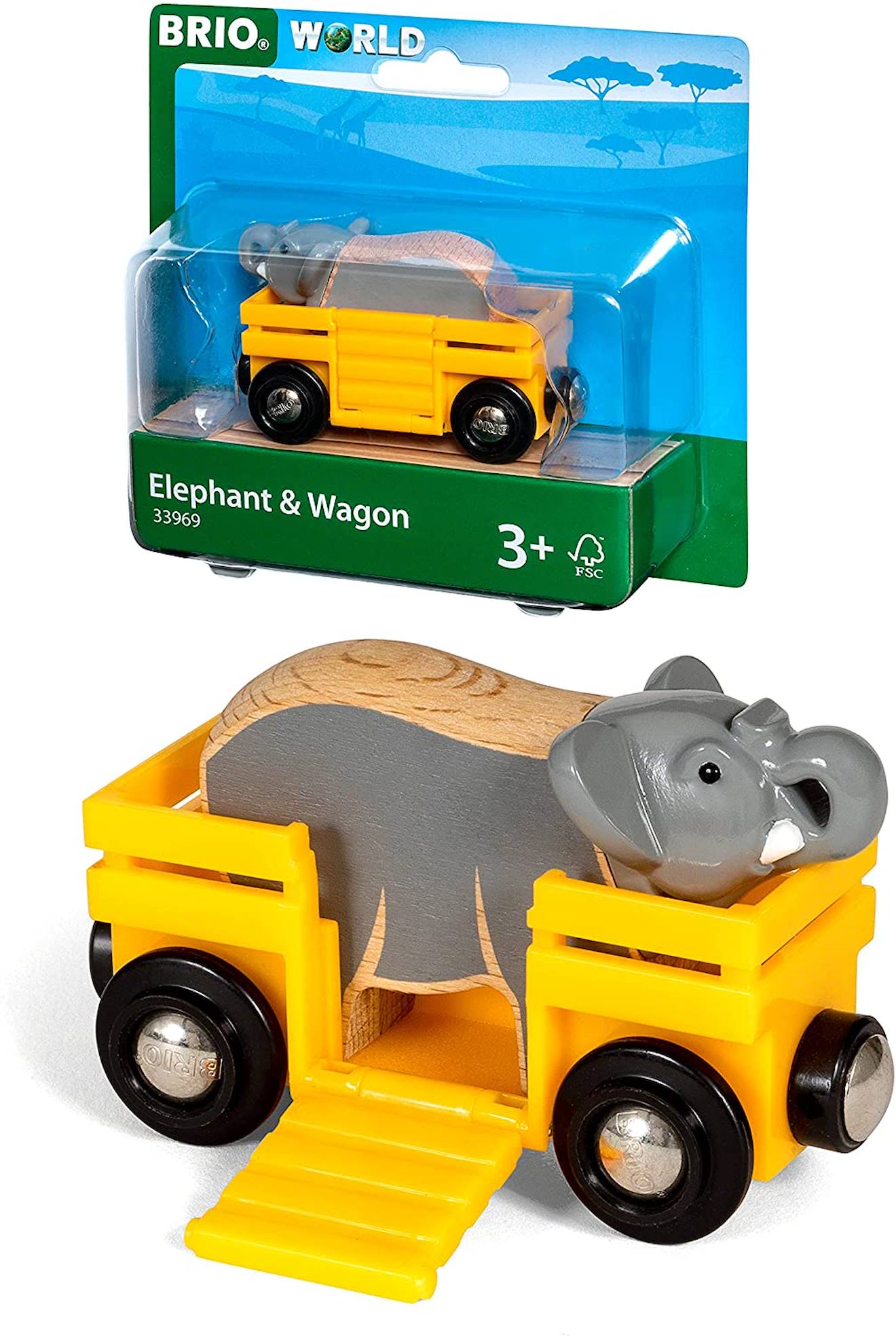 Wagon Transporteur D'éléphant Jaune