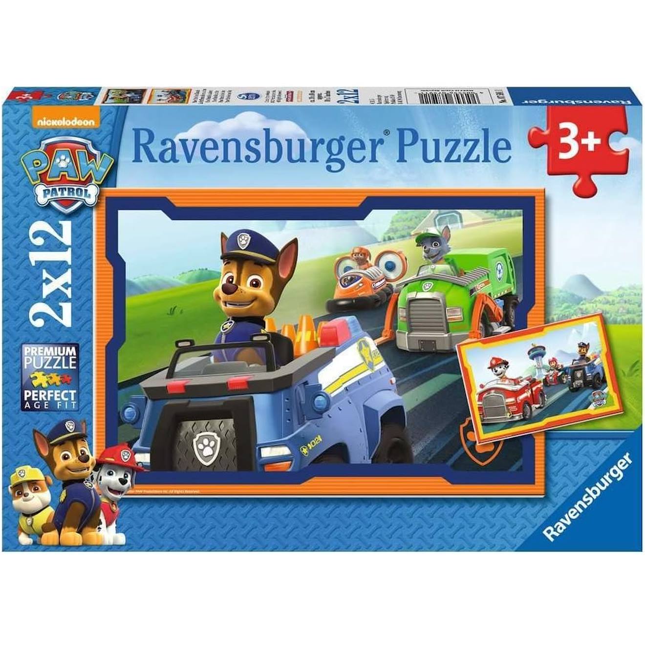 Ravensburger - Puzzle Chase Et La Pat‘patrouille 2x12 Pcs Bleu