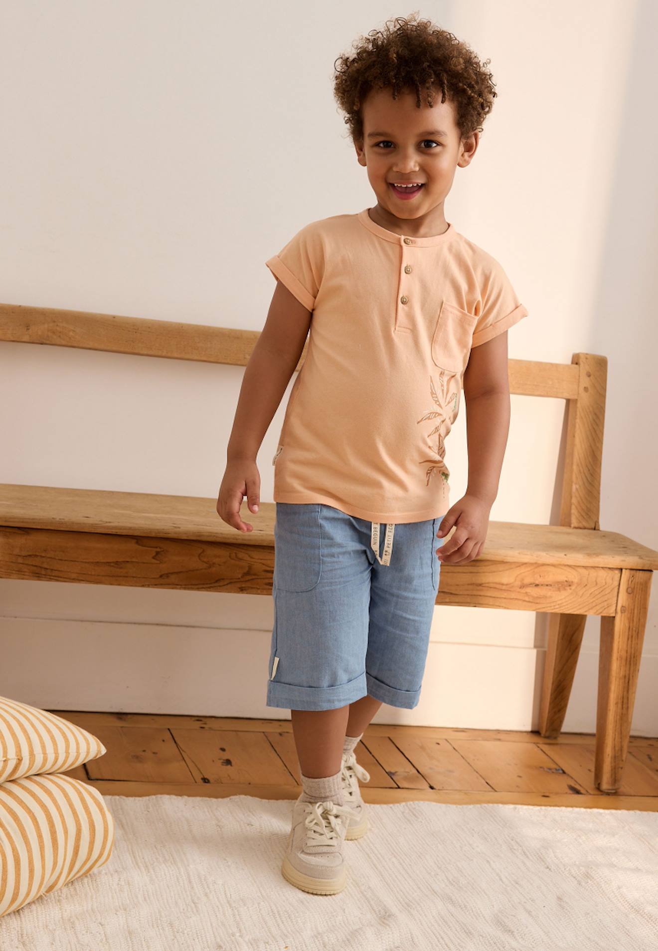 Short Enfant En Toile De Coton Kanha Bleu