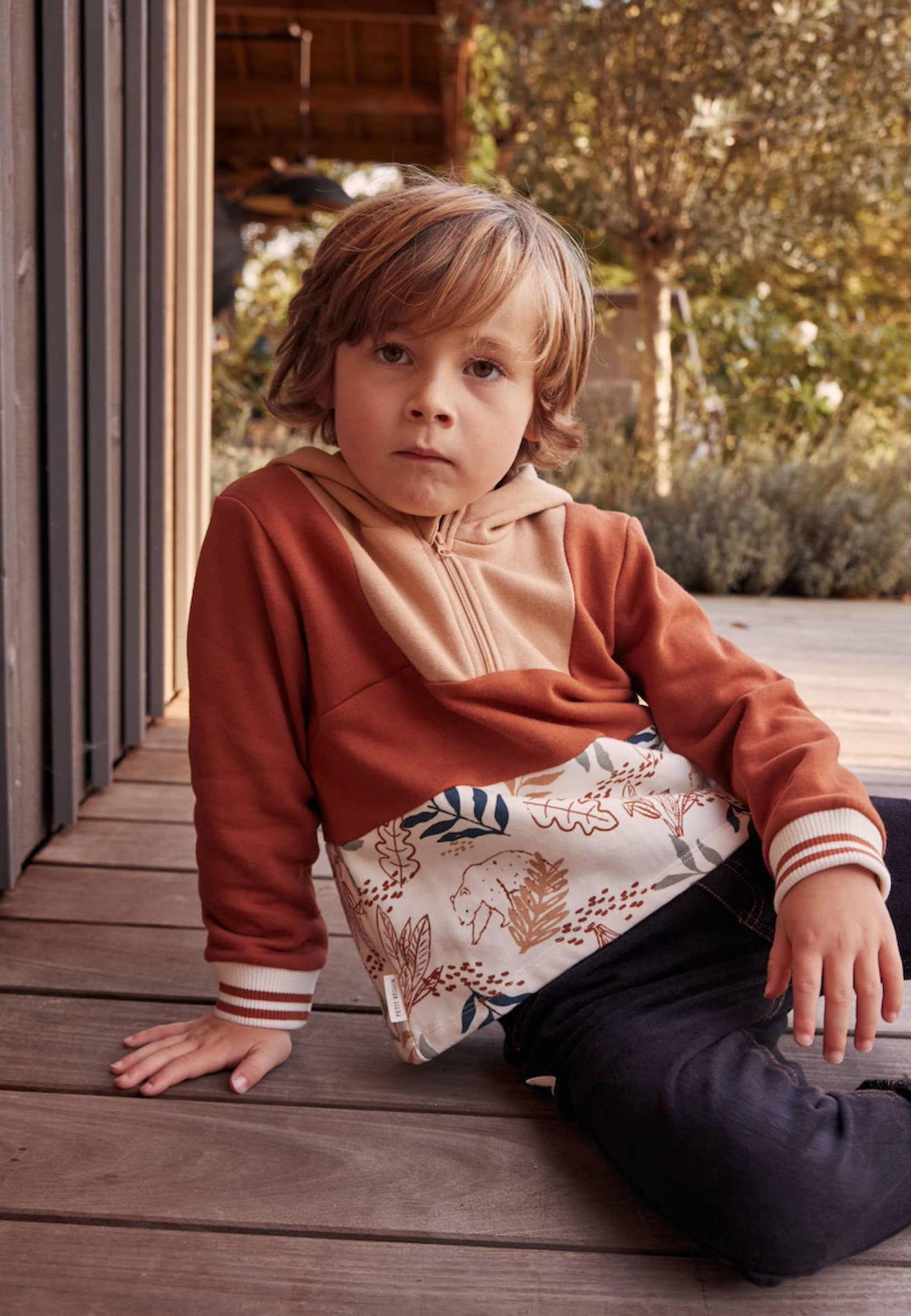 Sweat-shirt À Capuche Enfant En Molleton Wally Camel