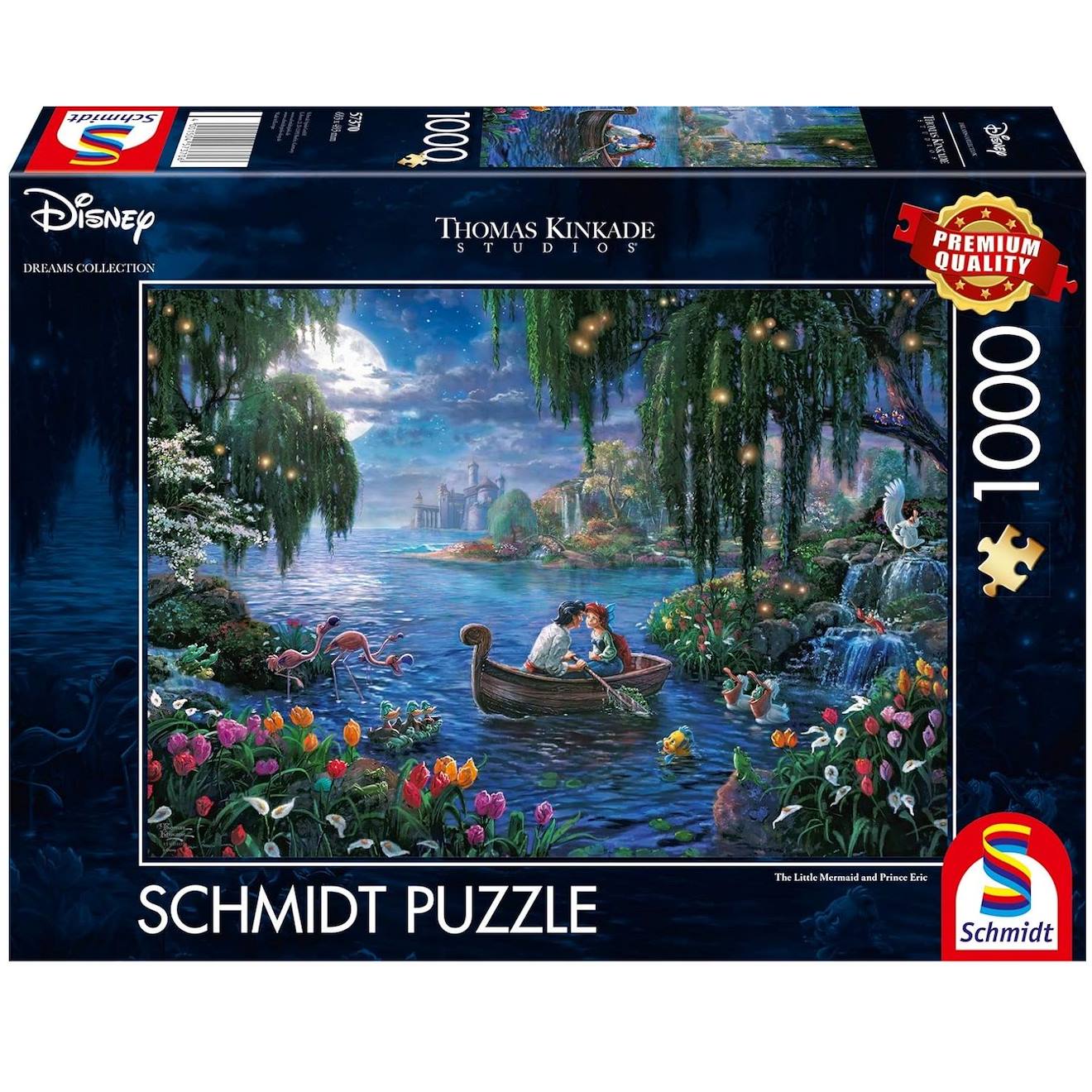 Puzzle La Petite Sirène Et Le Prince Eric 1000 Pcs Bleu