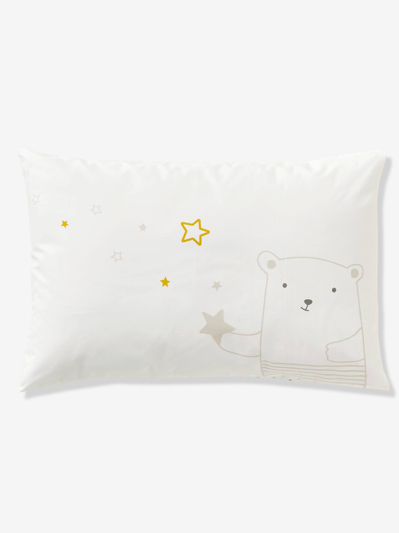 Taie d’oreiller bébé DOUDOUS REVE blanc imprimé étoiles Taie d’oreiller bébé DOUDOUS REVE blanc imprimé étoiles