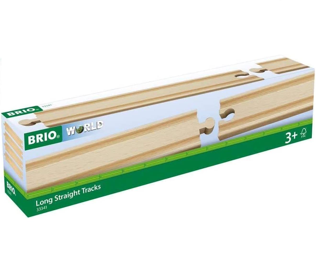 BRIO - Rails Droits Longs Marron