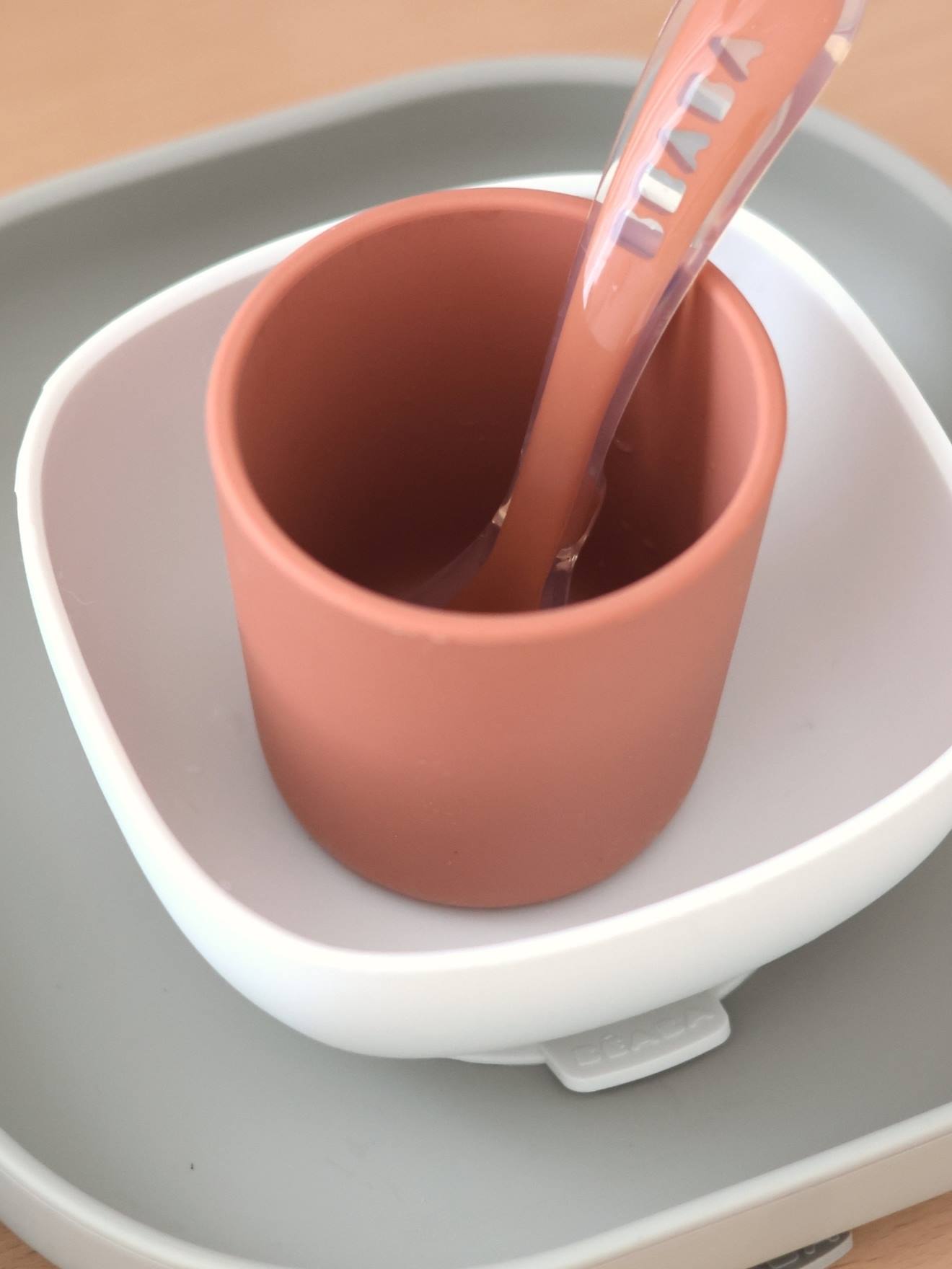 Set vaisselle 4 pièces silicone terracotta