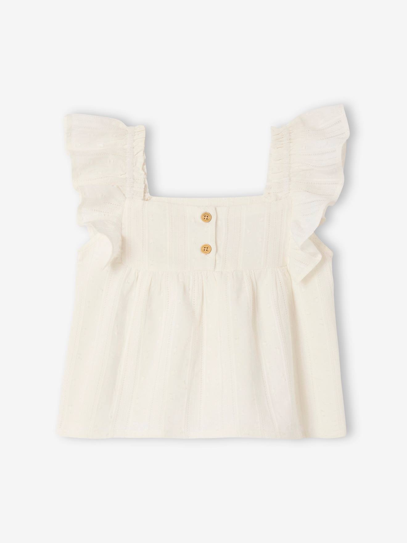 Blouse épaules volantées bébé écru