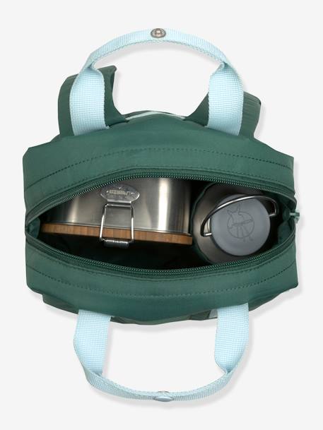 Mini Sac à dos carré Little Gang LÄSSIG kaki+pêche+VERT FONCE UNI 15 - vertbaudet enfant 